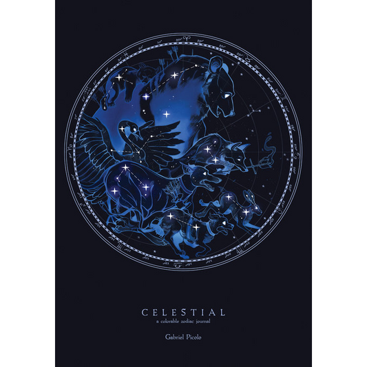 Celestial colorable zodiac journal