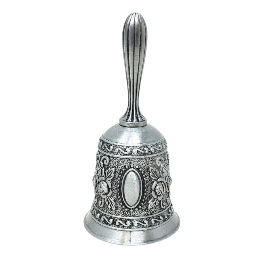 grey altar bell w/ floral design