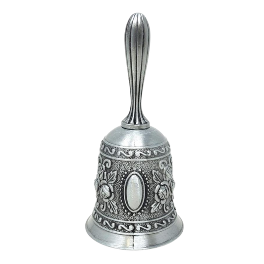 grey altar bell w/ floral design