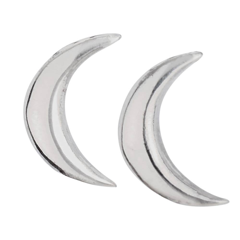 Earrings - Moon - Wax And Wane Sterling Silver Studs