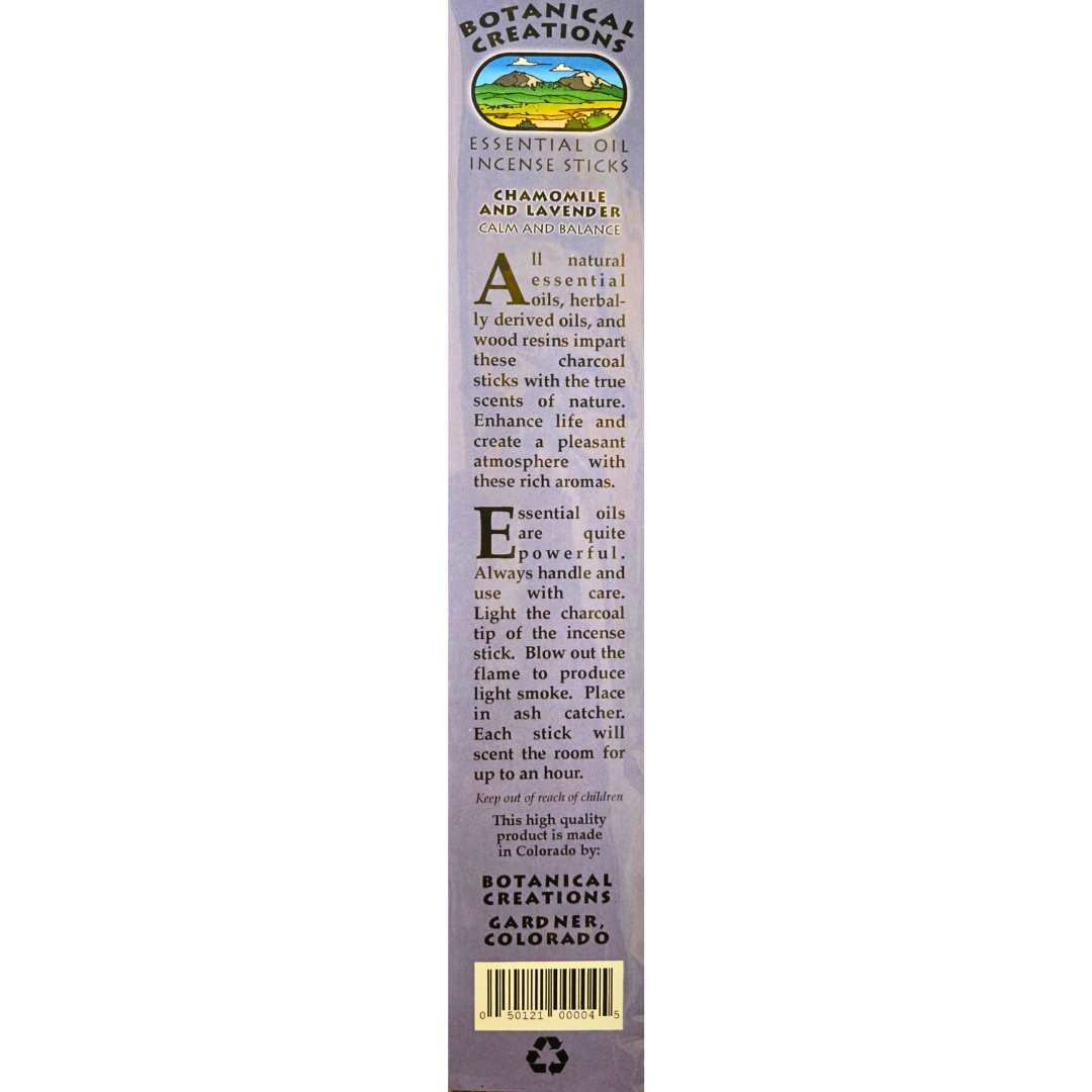 Botanical Creations: Chamomile and Lavender Essential Oil Incense