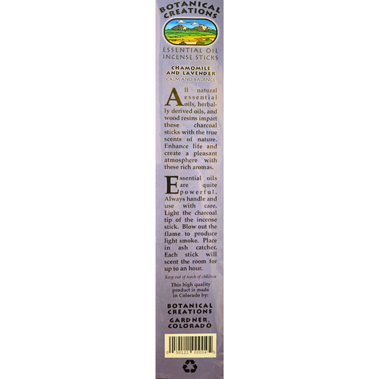 Botanical Creations: Chamomile and Lavender Essential Oil Incense