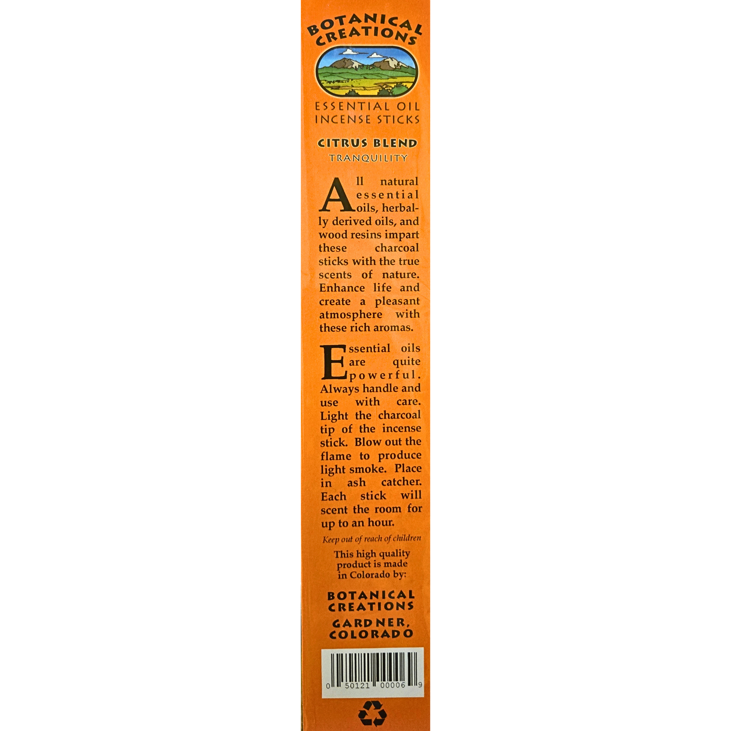 Botanical Creations: Citrus Blend Essential Oil Incense