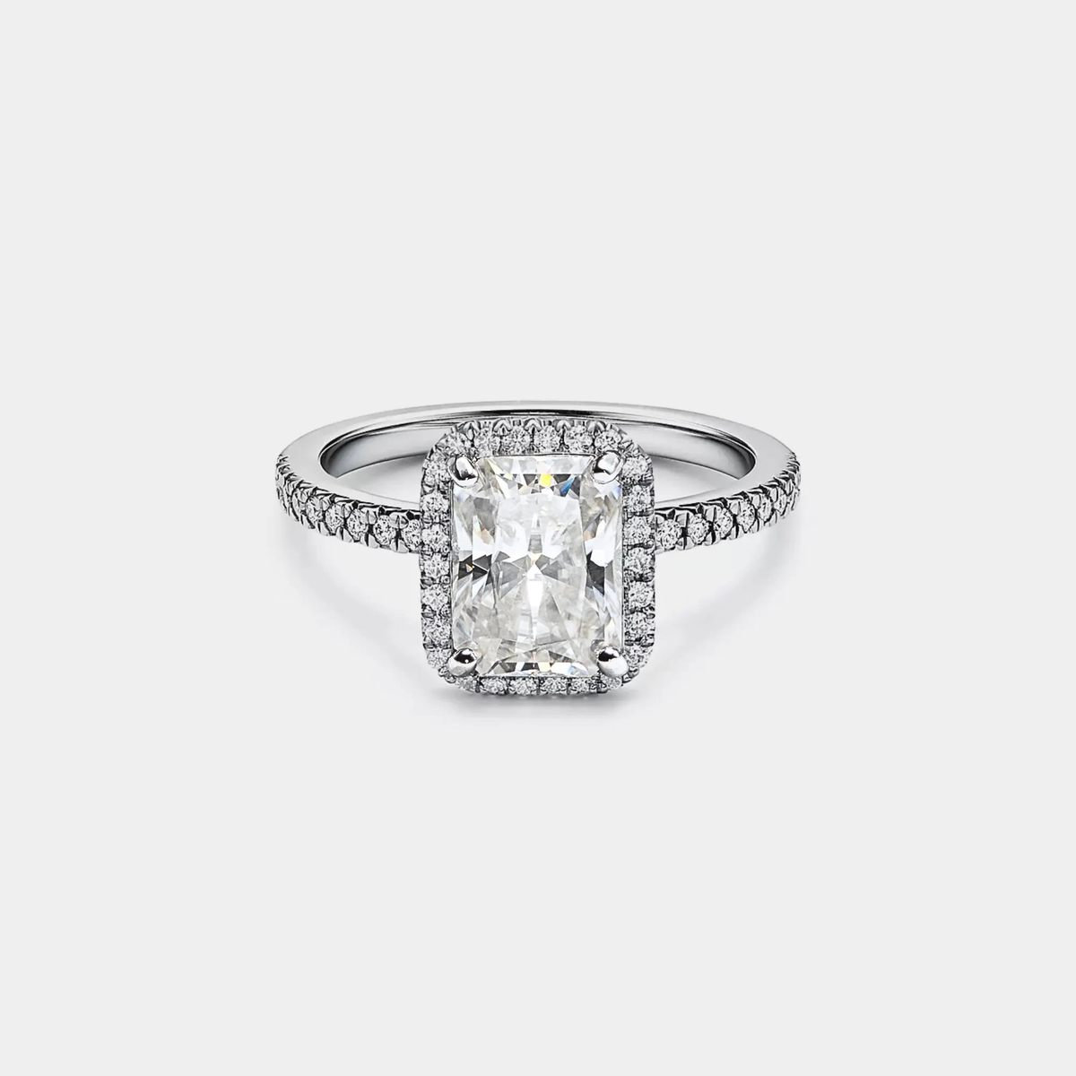 Ring - Princess Emerald Cut Moissanite Sterling Silver