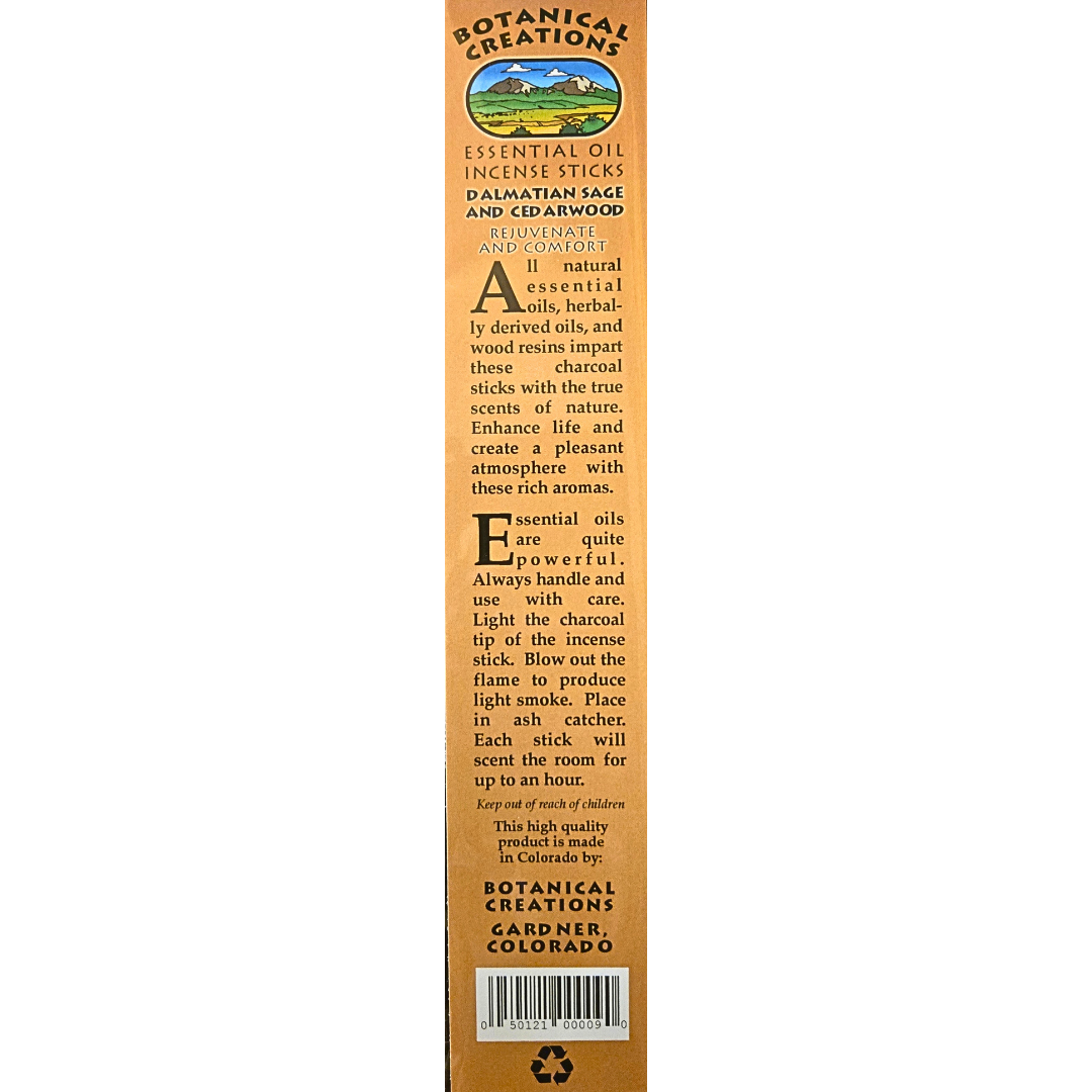 Botanical Creations: Dalmatian Sage & Cedarwood Incense