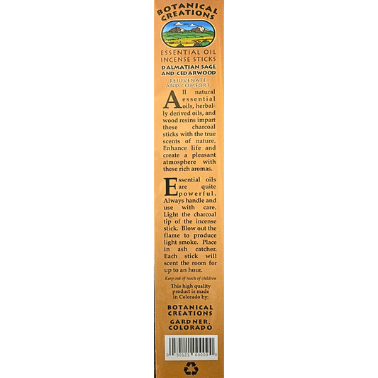 Botanical Creations: Dalmatian Sage & Cedarwood Incense
