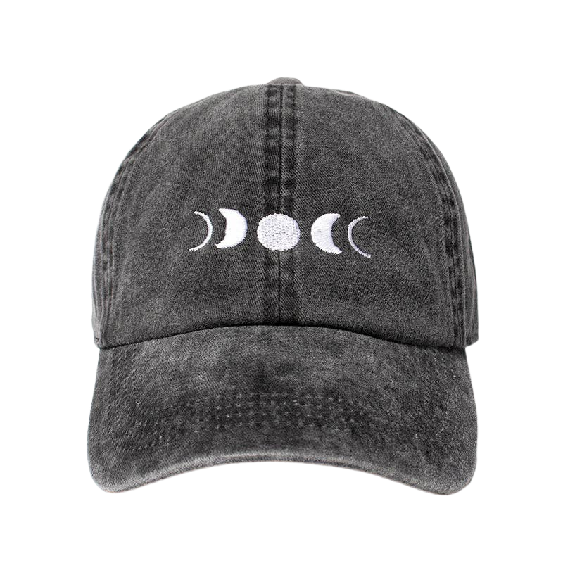 Baseball Cap - Moon Phases - Black