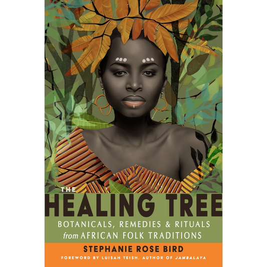 Book cover of 'The Healing Tree' with a woman and nature design