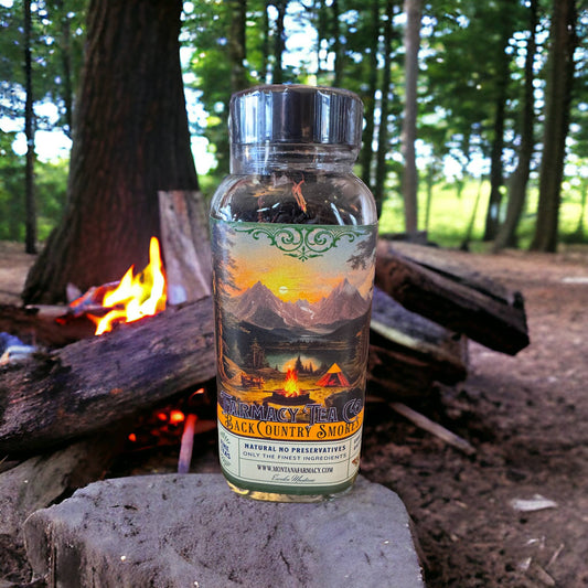 back country smores tea in glass jar