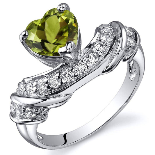 Ring - Peridot Sterling Silver Heart Shape