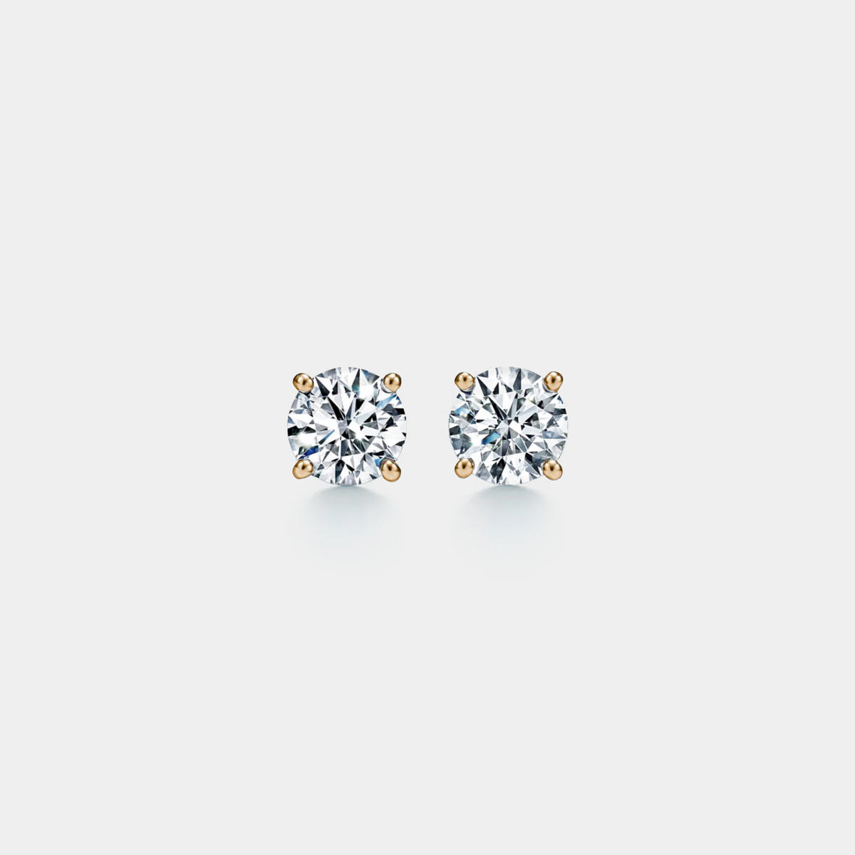 Earrings - Four-Prong Moissanite Stud Sterling Silver