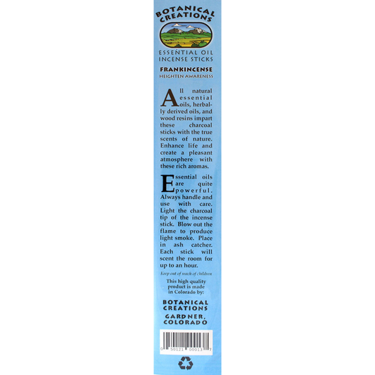 Botanical Creations: Frankincense Essential Oil Incense Sticks