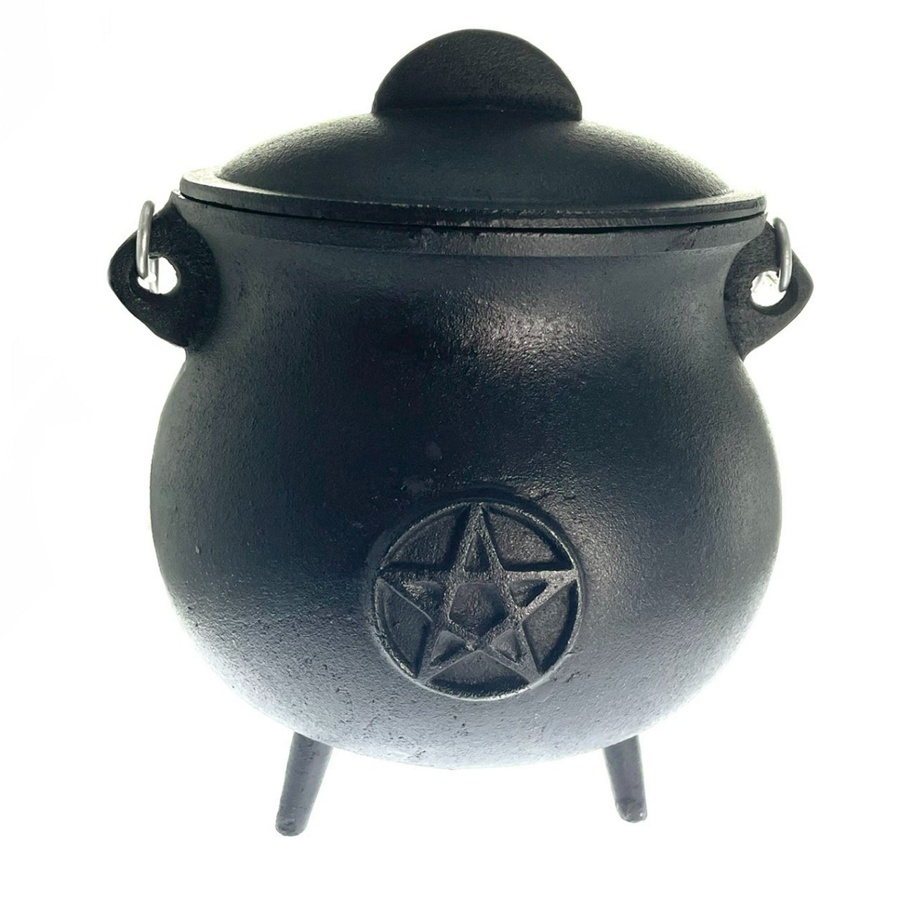 Cauldron - Cast Iron w/ Pentacle & Lid (8 x 7.5")