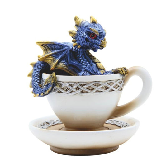 Blue Baby Dragon in Teacup 