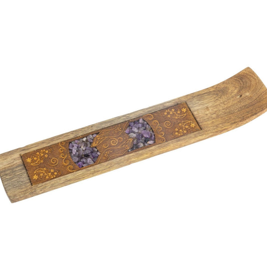 healing hands with amethyst inlay incense burner