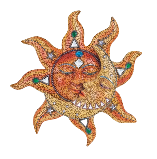 sun and moon mosaic wall hanging
