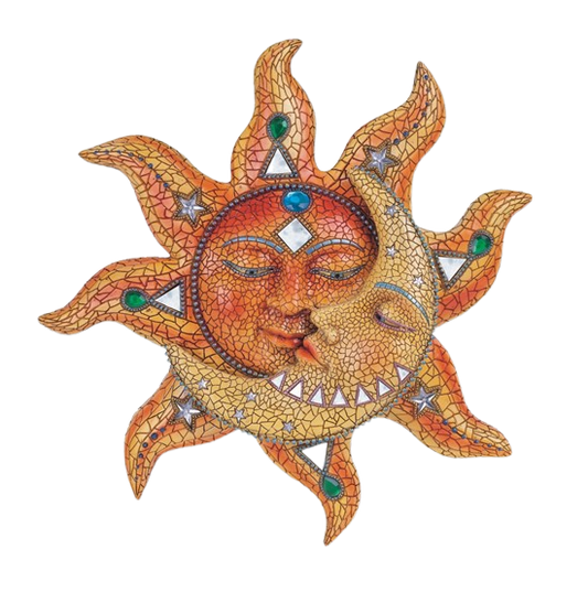 sun and moon mosaic wall hanging
