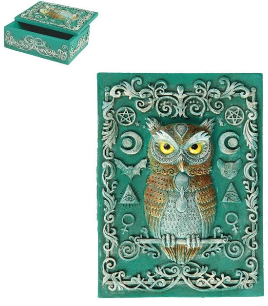 Green Owl Trinket Box