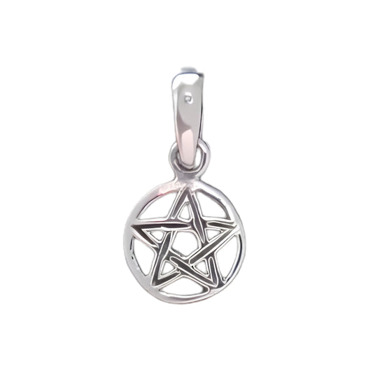 tiny sterling silver pentacle pendant