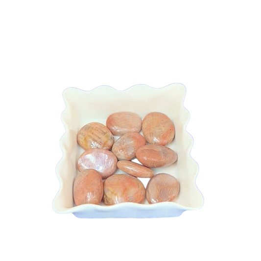 Peach Moonstone Palm Stone