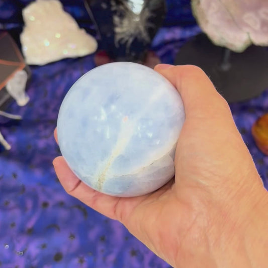 Blue Calcite Sphere 80mm