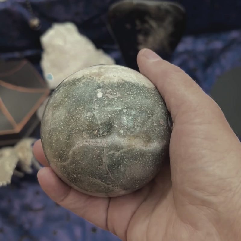 video of ocean jasper sphere
