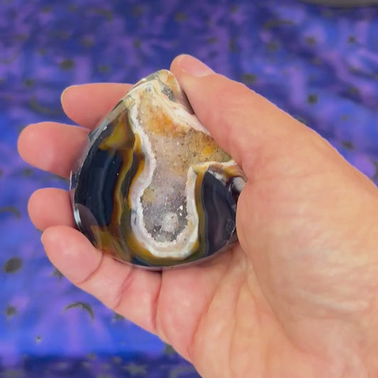 Agate Druzy Flame 2.5"