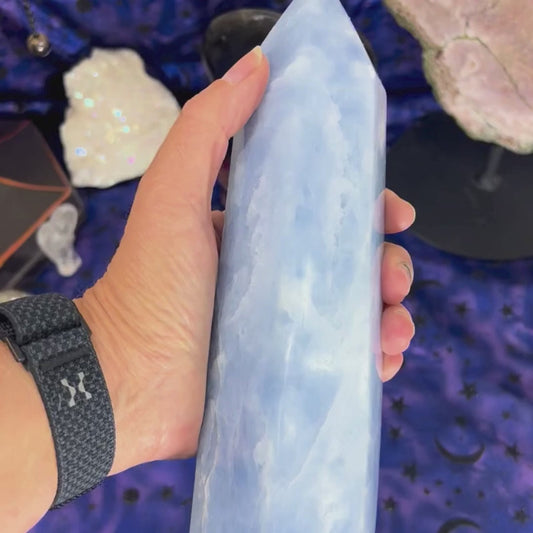 Blue Calcite Tower 8"