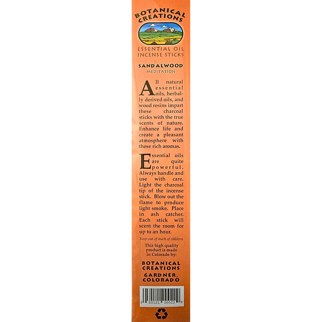 Botanical Creations: Sandalwood Essential Oil Incense Sticks