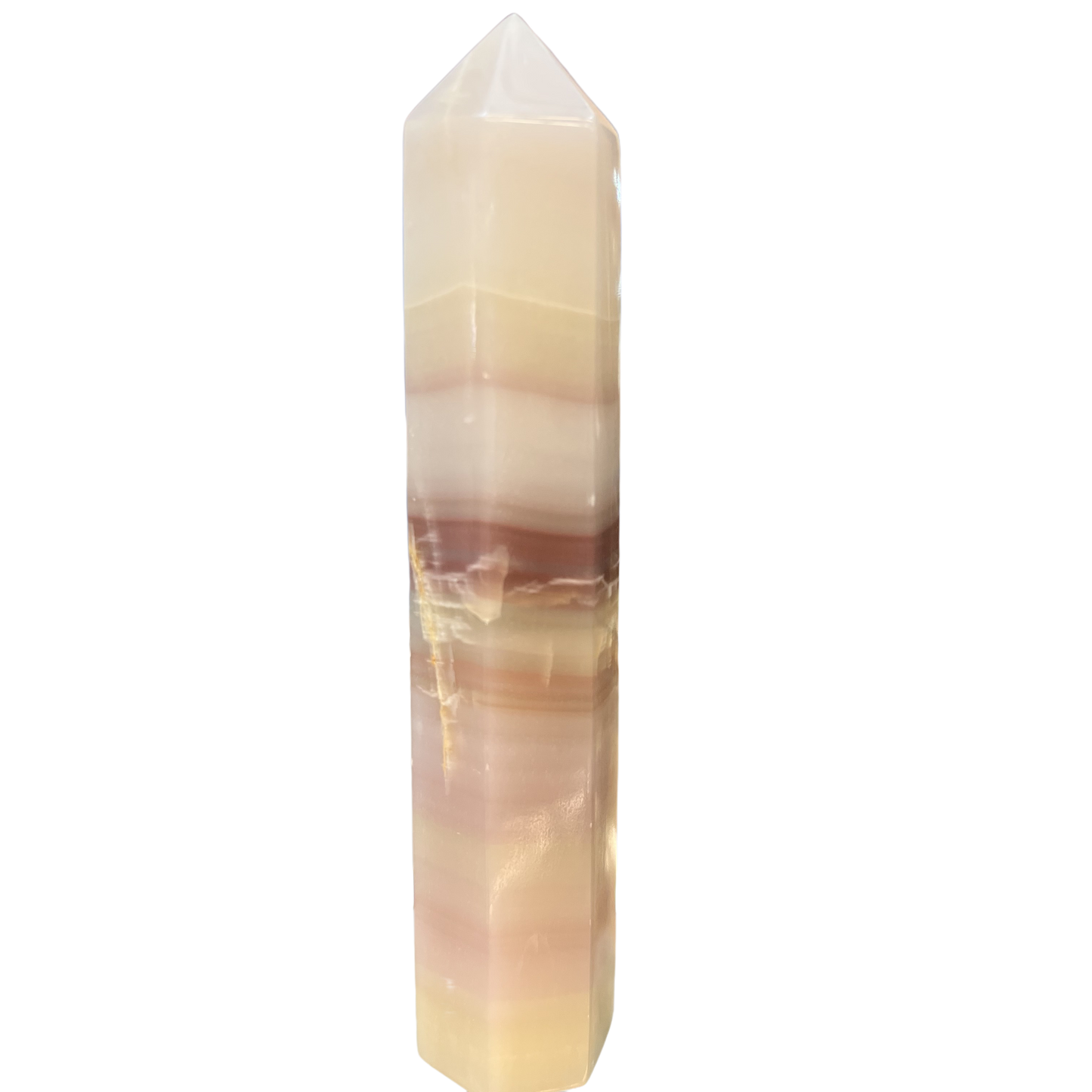 Watermelon Calcite Tower 6"
