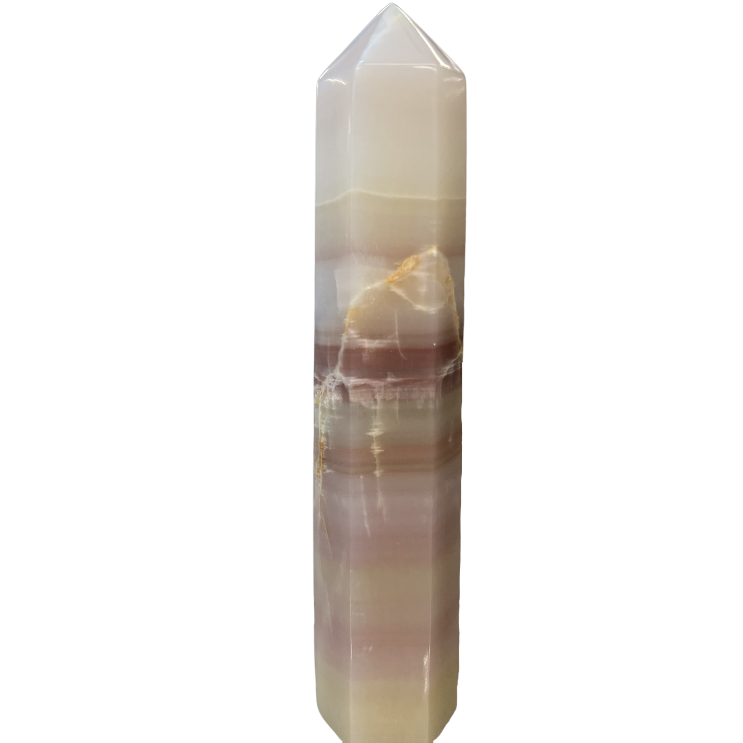 Watermelon Calcite Tower 6"