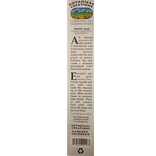 Botanical Creations: White Sage Essential Oil Incense Sticks