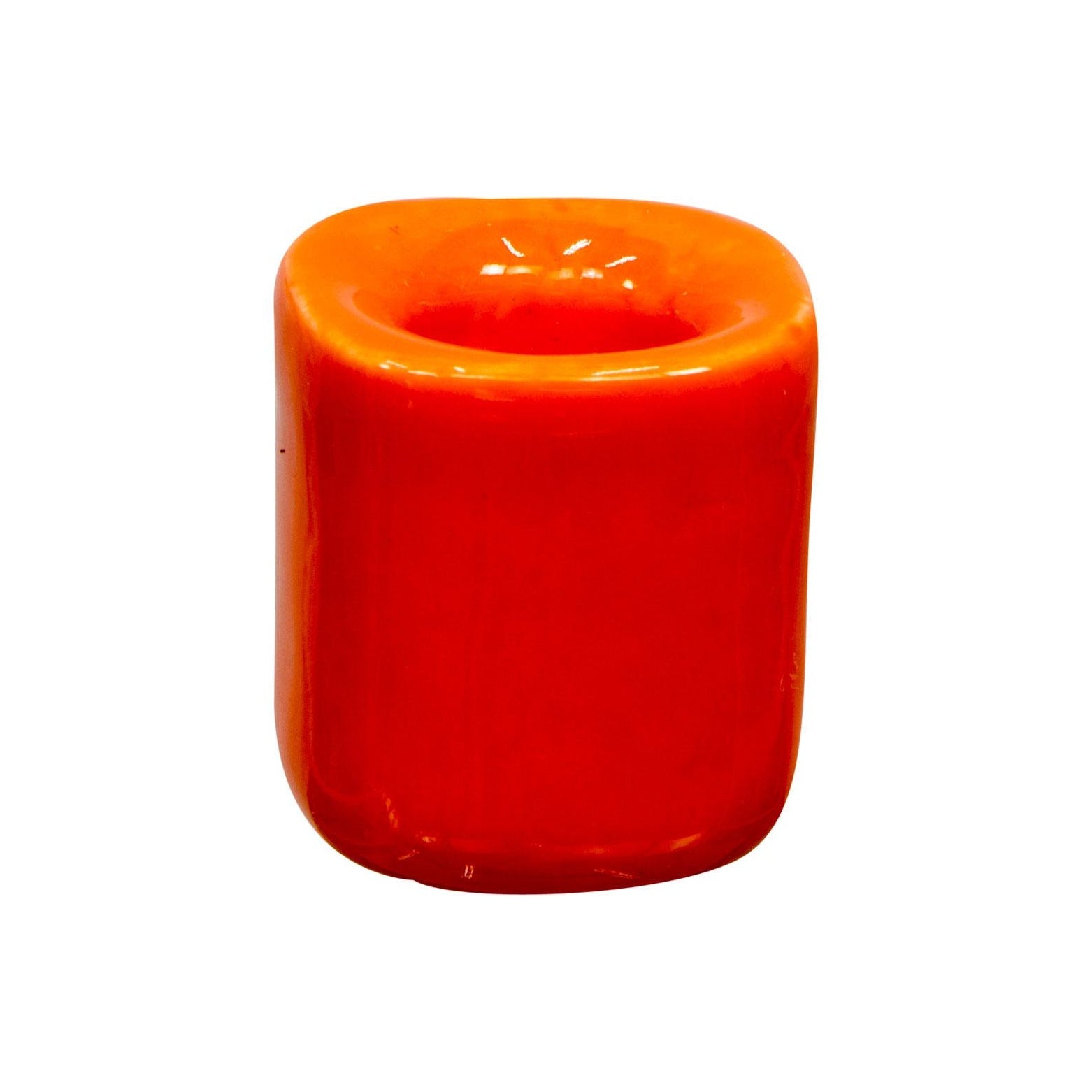 orange ceramic chime candle holder