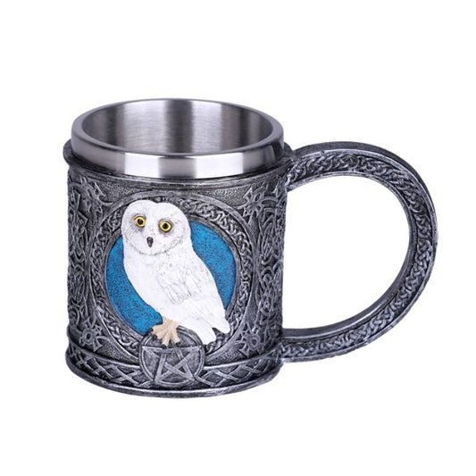 cold cast resin owl mug