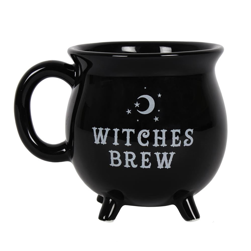 black witches brew cauldron mug