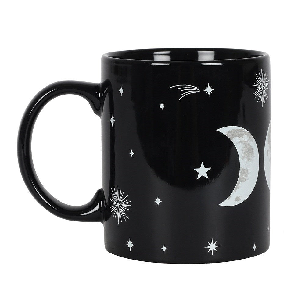 black triple moon coffee mug