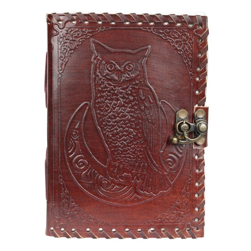 5 x 7" Leather Journal - Owl