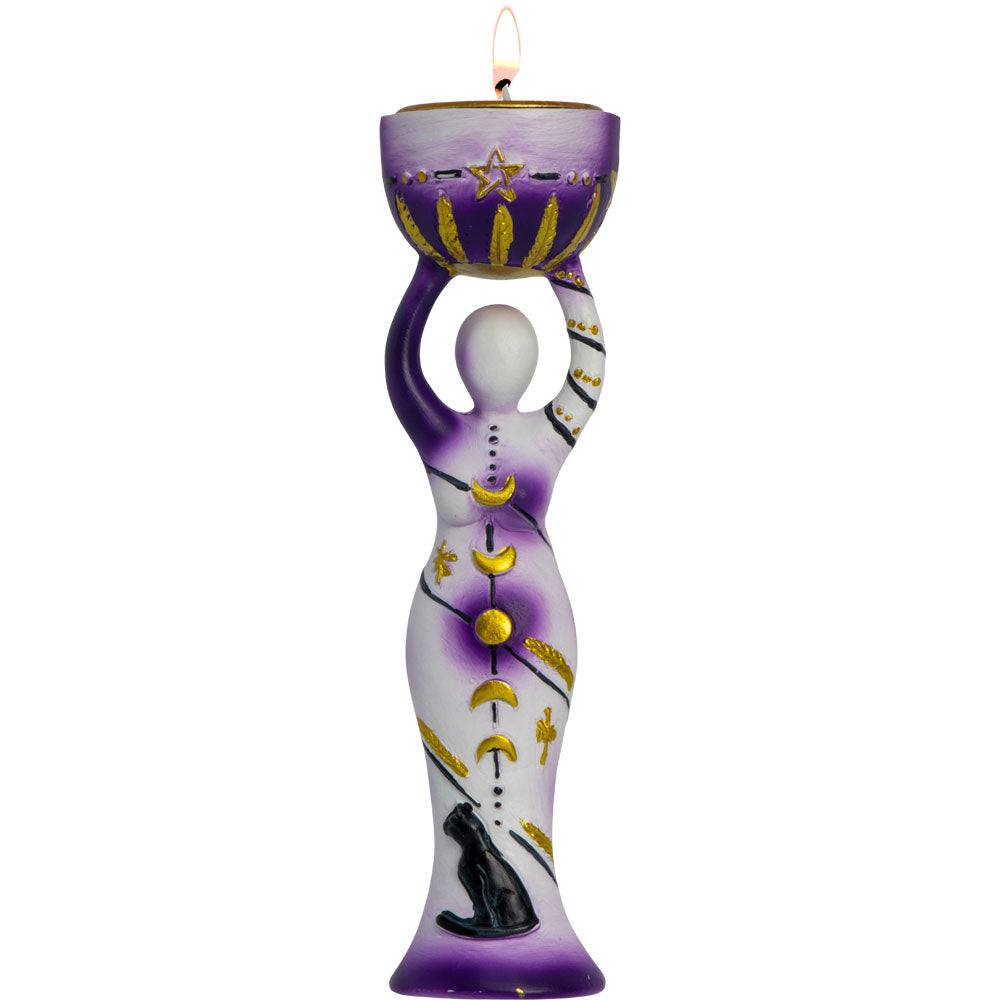 Front view of moon goddess tealight holder