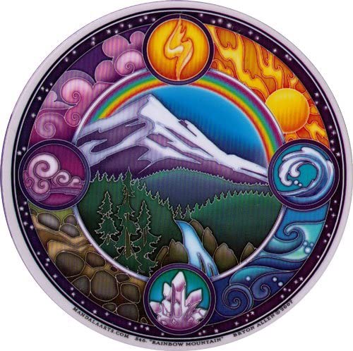 rainbow mountain window sticker
