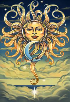 intertwined sun moon tapestry