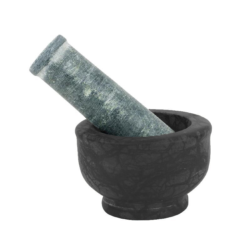 Green mortar with pestle