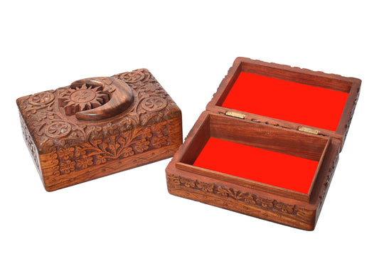 sun & moon wood tarot box