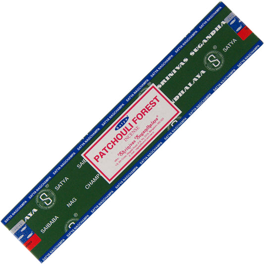 15g pack of Satya Patchouli Forest sticks