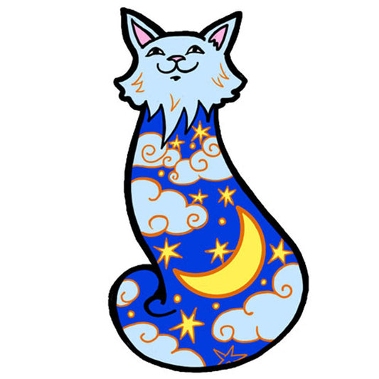 moon and stars cat iron-on patch