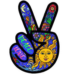 peace hand iron-on patch