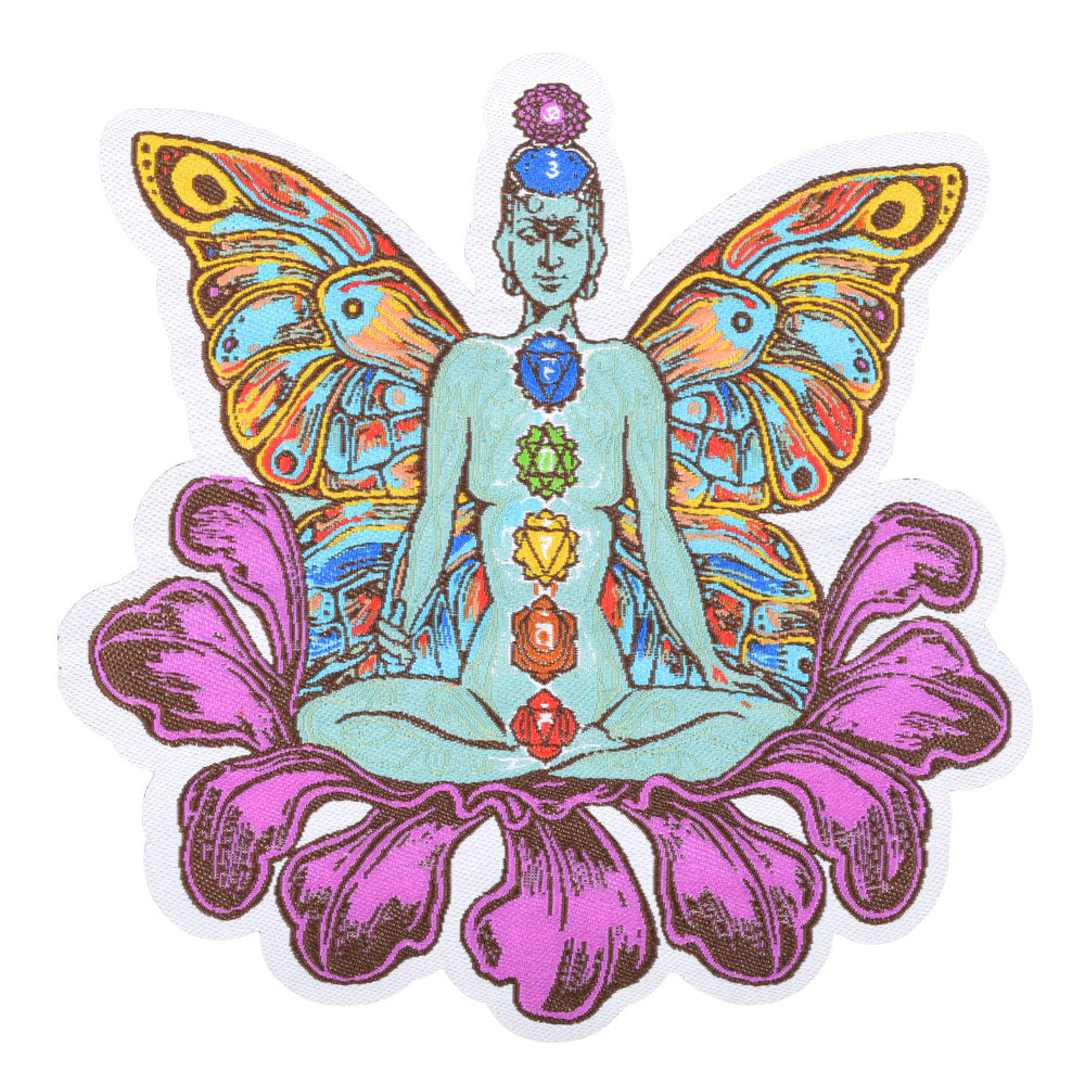 chakra butterfly yogi iron-on patch