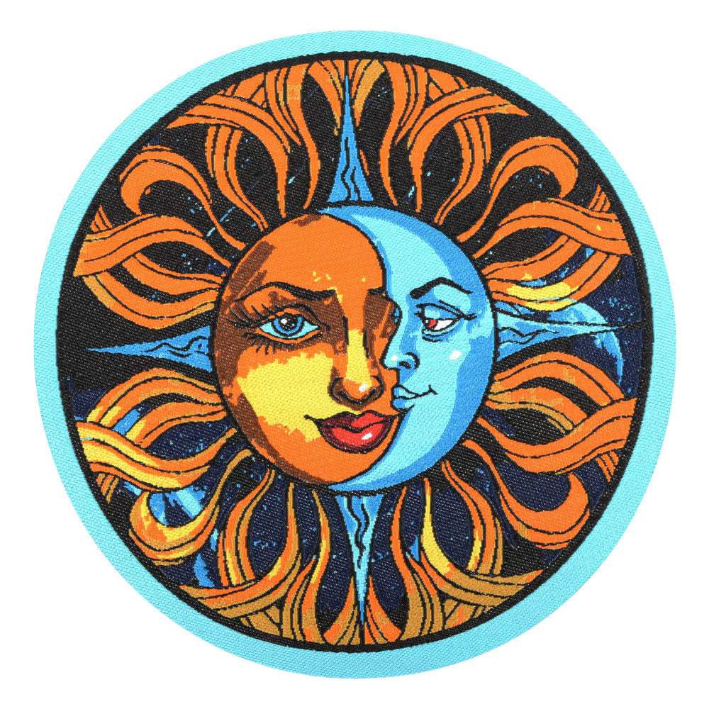 sun and moon compass iron-on patch