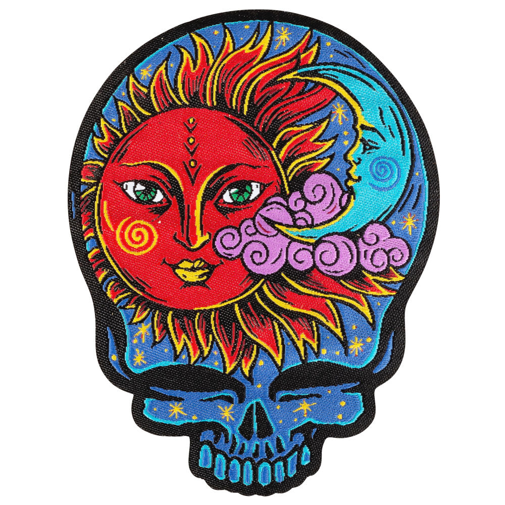 sun and moon on skull patch