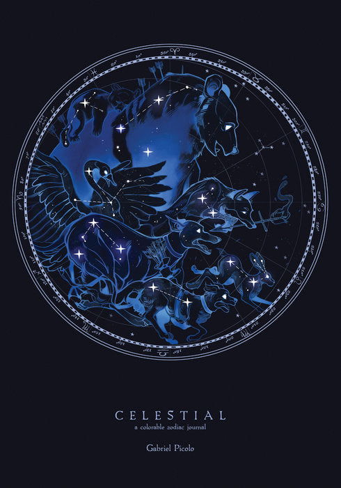 Celestial colorable zodiac journal
