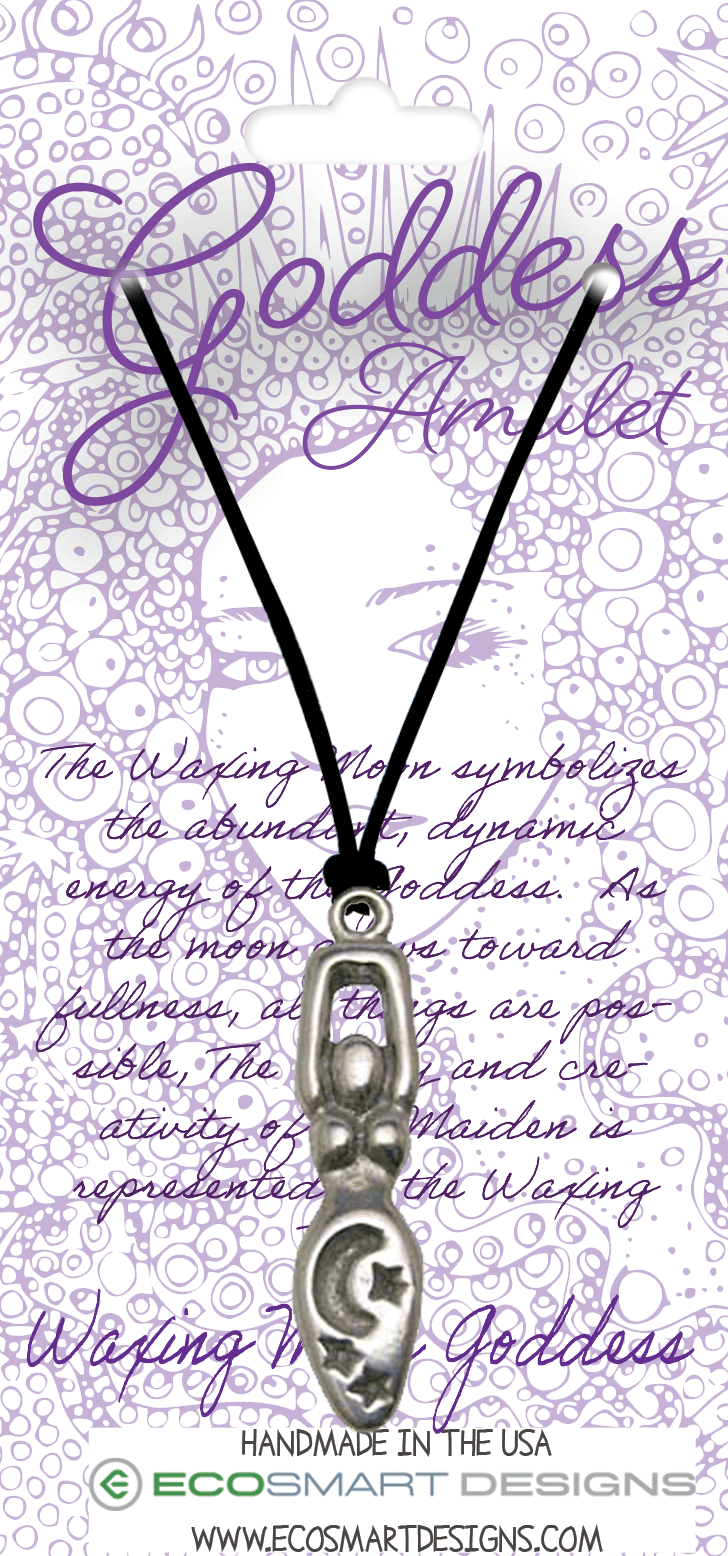 Goddess Amulet Waxing Moon Pewter Charm